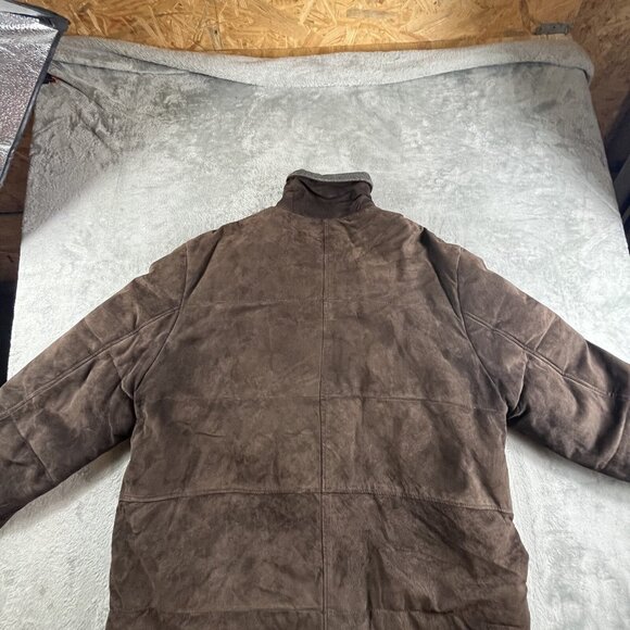 VTG Colebrook Leather Jacket Mens Large Brown Bomber Quilt Lined Coat 90s Y2K - Picture 15 of 16